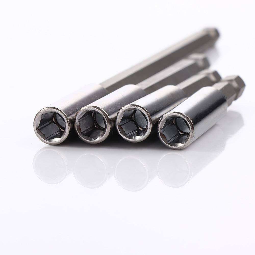 Connect 1/4" Power Tools Screwdriver Extension Hex Shank Rod Socket Drill Bit Holder Extender