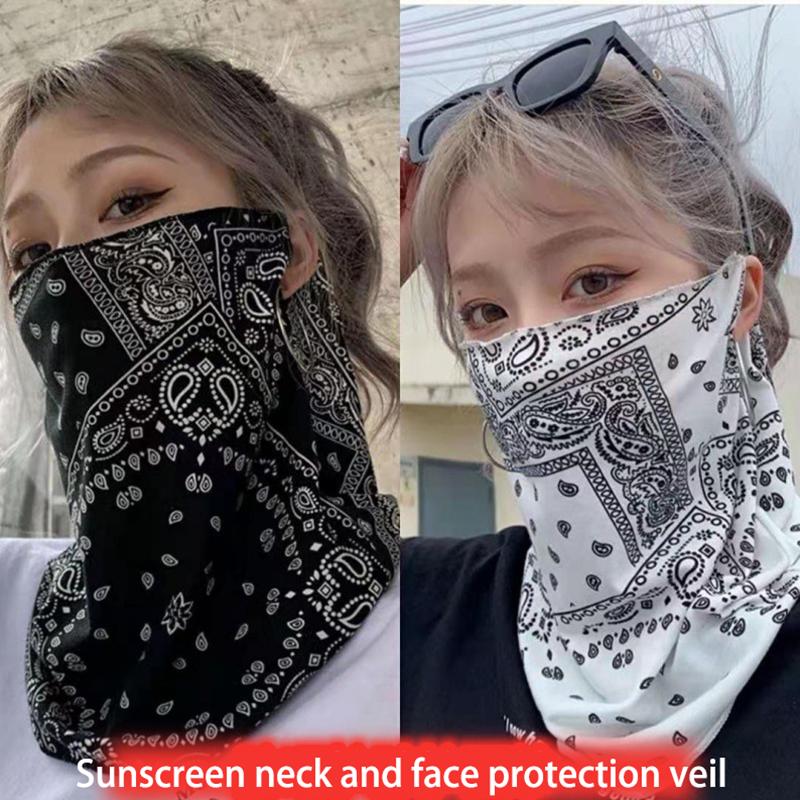 UV Protection Mask Ice Silk Cooling Sunscreen Face Ear Neck Protection For Men Women Summer Outdoor Cycling Breathable Scarf