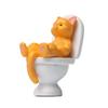 Funny Cat Figurine Spiritual Consolation PVC Vivid Appearance Toilet Series Cat Statue Party Supplies