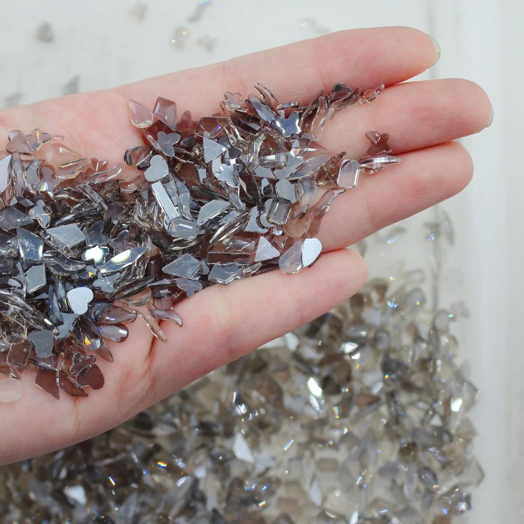 Yiwu Nail Art Diamond Mixed Mini Small Nail Art Flat Bottom Special-Shaped Diamond Mixed K9 Champagne Nail Art Jewelry