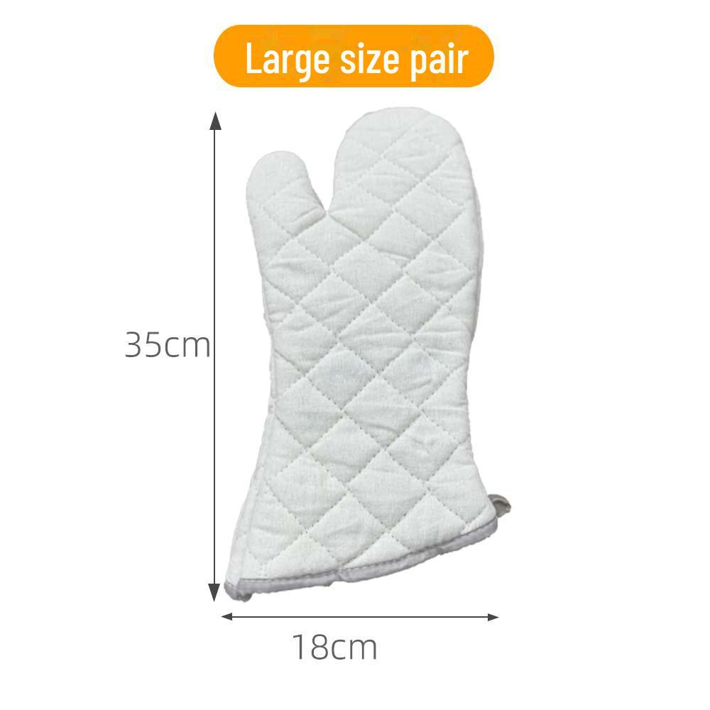 Удлиненные термостойкие хлопковые перчатки для духовки — утолщенные для кухни, микроволновки, выпечки и защиты от ожогов
