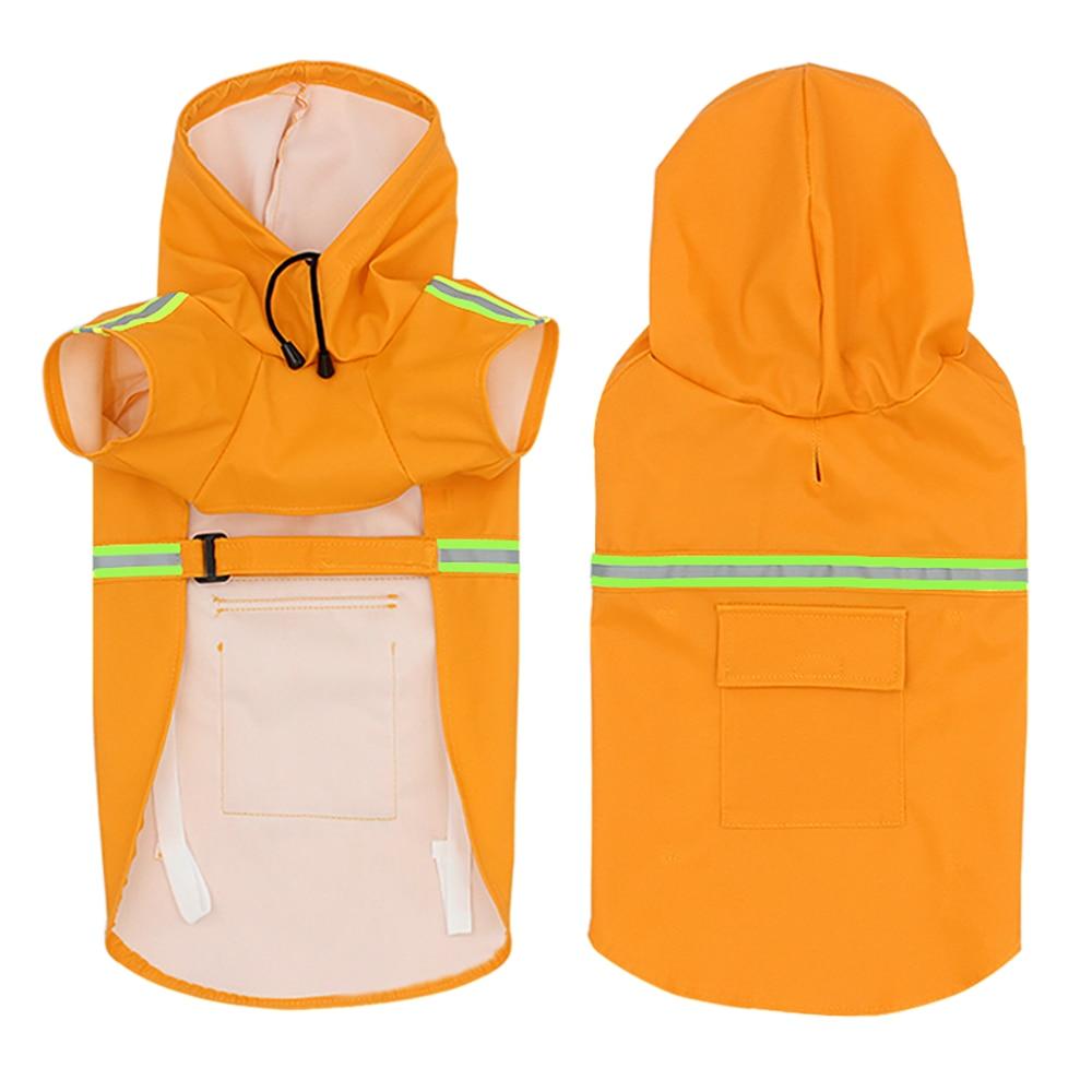Queenral S-5XL Pet Dog Raincoat Waterproof Jumpsuit Reflective Dog Clothes Pet Clothing Jacket For Small Medium Large Dogs Pet Supplies