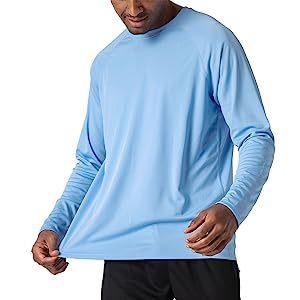 Cross-border long-sleeved fishing suit summer solid color fishing suit Amazon provides quick-drying breathable round neck T-shirt ice silk