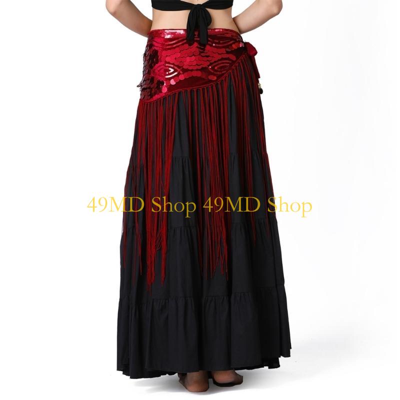 49MD Hip Wrap Hip Scarf for Indian Belly Dancer Stage Performances Waist Chain Belt