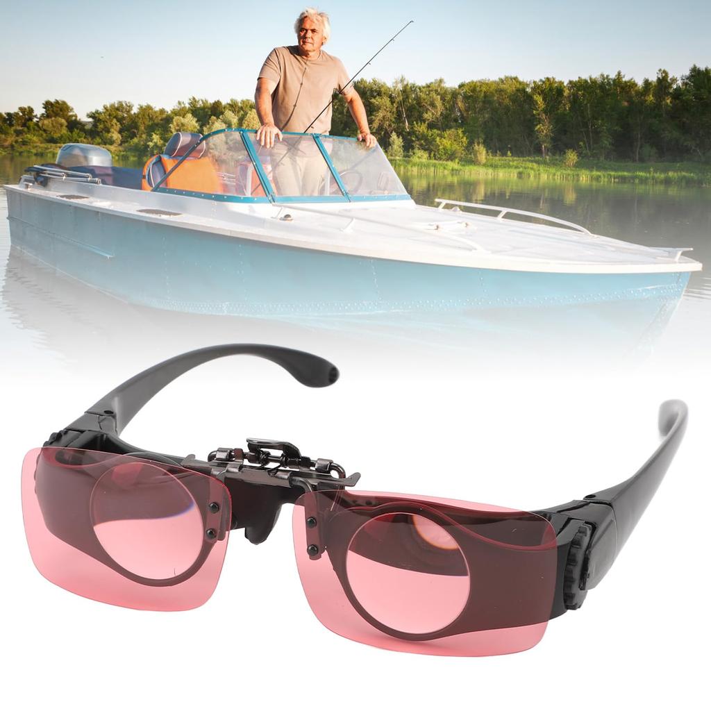 Fishing 8x CPL HD wide nose bridge ergonomic includes carrying binoculars, magnification, hands-free adjustable, triple-color filter, lens, 85°