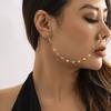 Ethnic Style Star Chain Faux Nose Pearl Tassel Leaf Jewelry Piercing Stud Earrings Nose Ring
