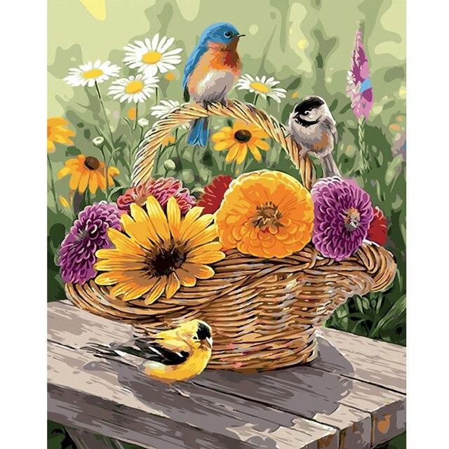 DIY Алмазная вышивка Птица Цветок Вышивка крестиком Алмазная картина Полный квадратный/круглый Animlas Ремесло Искусство Хобби Подарок Домашний декор