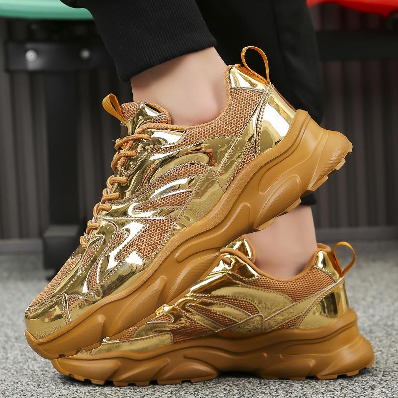 Мужская золотая спортивная обувь кроссовки студенческие хип-хоп черные туфли высокие баскетбольные кроссовки большого размера