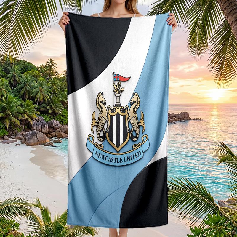 Пляжное полотенце Newcastle United Football Мягкое из микрофибры Летнее полотенце Быстросохнущее Впитывающее полотенце для пляжа Бассейна Путешествий