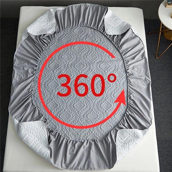 Стеганая водонепроницаемая простыня с эластичными защитными простынями для постельного белья, наматрасник, сплошное цветное постельное белье (Нет наволочки)