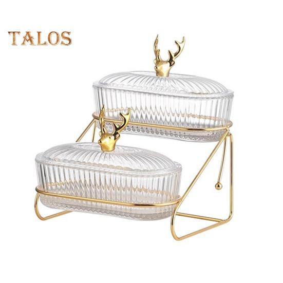 3-уровневый поднос для сухофруктов с подставкой для орехов, стильная крышка из лося, прочная пластиковая железная рама, фруктовая тарелка, модный скандинавский поднос для закусок, фруктов и конфет