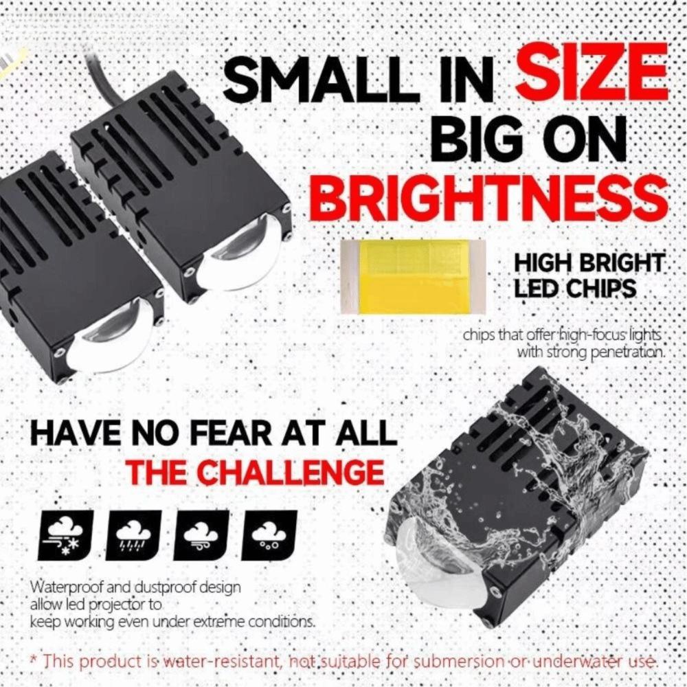 2Pcs 5500K 3000k Projector Lens Work Light Mini Driving Light Spotlights Car Motorcycle