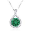Natural Certified Green Emerald Gemstone Pendant 925 Sterling Silver Necklace Teardrop Green Emerald Pendant