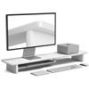 Amesoba Wooden Monitor Stand, Desktop Desk Shelf, MARRIRO (All White)
