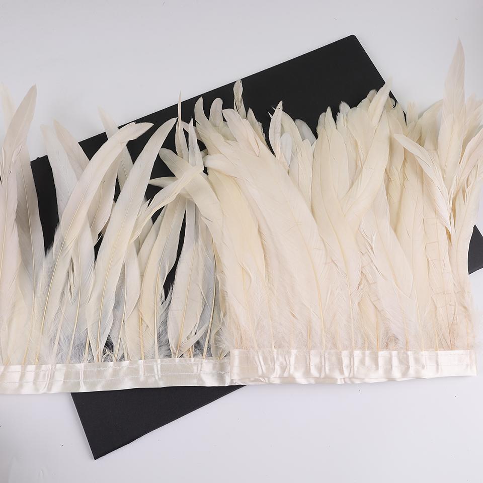 10Meters Rooster Tail Feathers Trim 25-30Cm Coque Feathers Trimming For Handiwork Crafts Carnival Dress Skirt Costumes Plumes