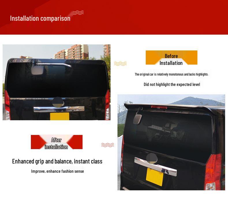 Toyota Hiace 2019-2023 Rear Roof Spoiler - No-Punch Sport Edition