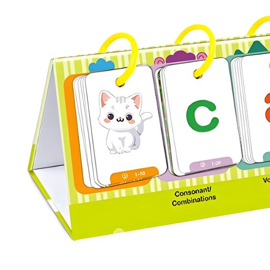 CVC Word Game Pocket Chart Phonics Flash Card Kindergarten Preschool CVC Word Builder Reading Spelling Letter Number Learning Educational Flip Chart