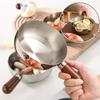 Stainless Steel Small Pot Bowl Walnut Wood Handle Salad Yogurt Bowl Breakfast Cooking Tool Multi-Function Cooking Kitchen Bowl
