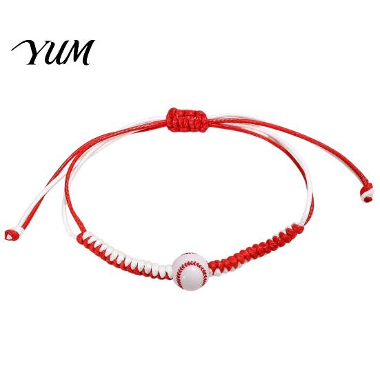 Sporty Daily Wear Accessory Sports Themed Braided Bracelet, Adjustable Hand Woven Rope Wristband with Athletic Gift for Friends Ball Charms,