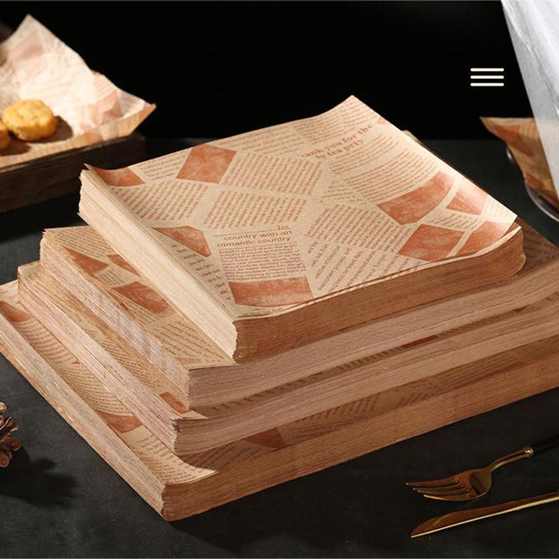 50/100 шт. маслостойкая бумага для упаковки сэндвичей, бургеров, хлеба, жареной пищи, фритюрницы, бумажные коврики для тарелок, аксессуары