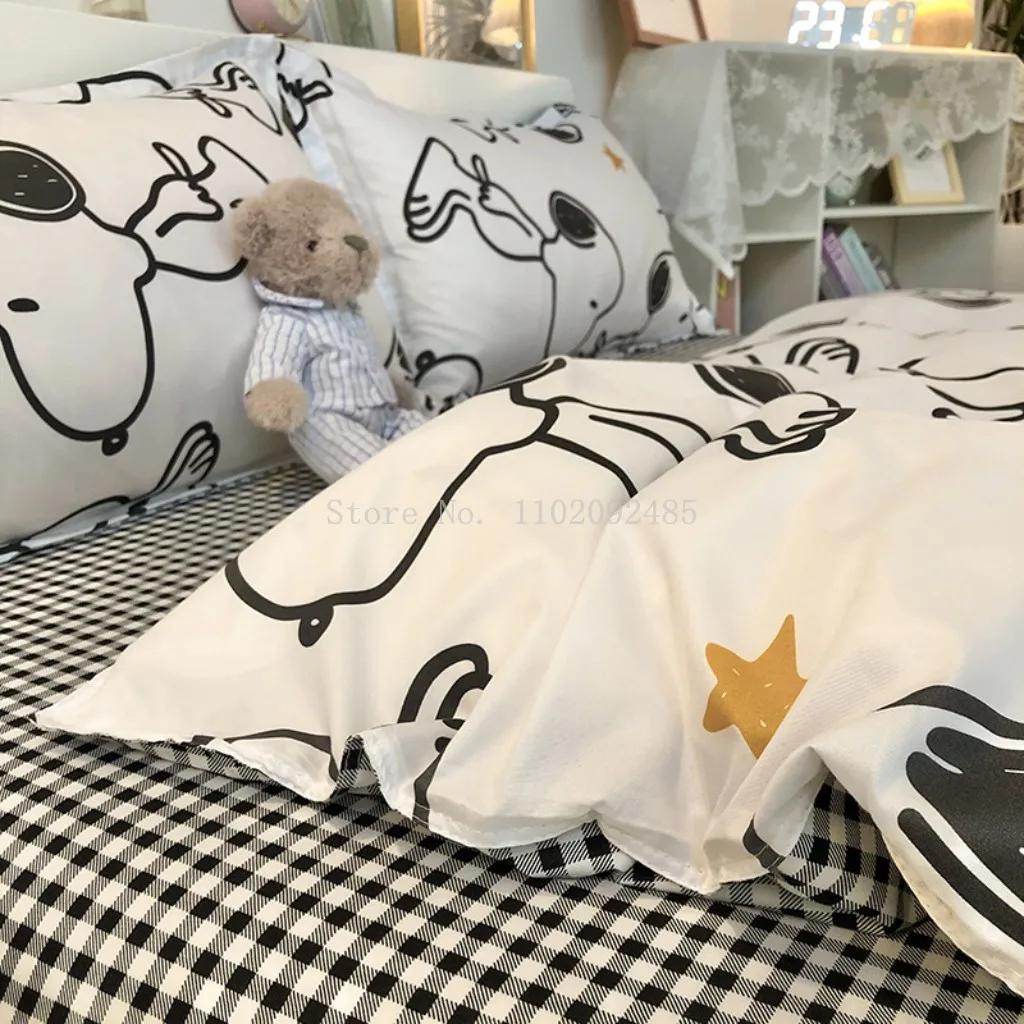 Kayou Kawaii Snoopy Dog Bedding Set Quilt Duvet Cover Living Room Soft Comforter Cover Sets Bedding Children Kids Boys Gifts