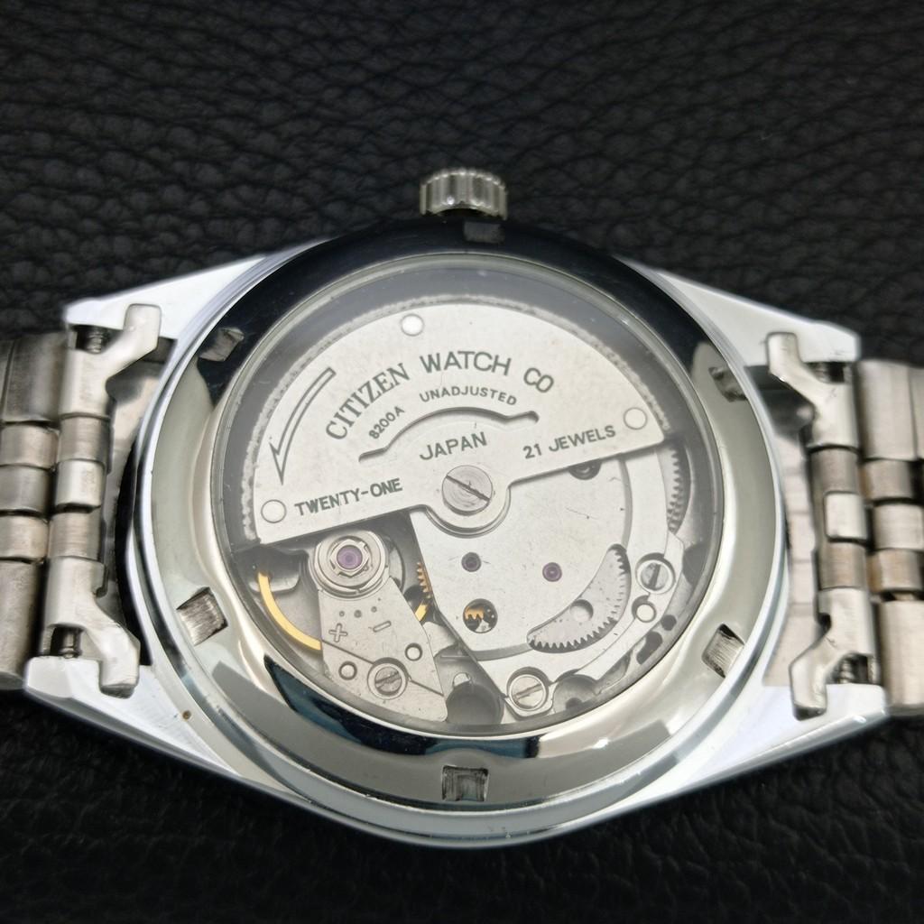 ВИНТАЖНЫЕ АВТОМАТИЧЕСКИЕ ЧАСЫ CITIZEN 8200 ВОССТАНОВЛЕННЫЕ ЯПОНИЯ МУЖСКИЕ С СИННИМ ЦИФЕРБЛАТОМ a446832-1