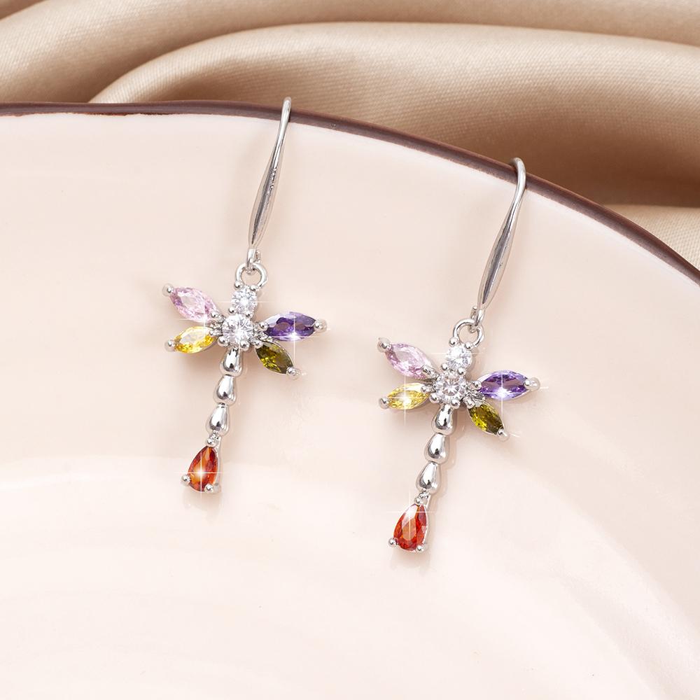 Women's Full Zircon Tassel Earrings Dangle Green Vintage Style Luxury Wedding Jewelry Christmas Valentine's Day Gift Accessories