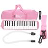 IRIN Melodic Cassette 32 Key Wind Instrument Pianica Melodica Piano Style Portable with Carrying Perfect for Beginners and Pink Bag, Practice,