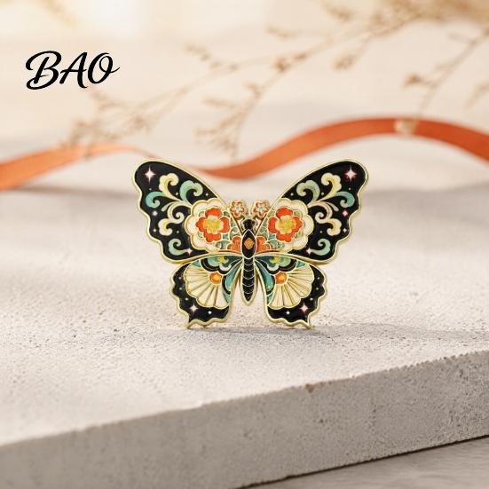 Decorative Metal Lapel Pin Chinese Style Paper Kite Brooch, Enamel Butterfly Goldfish Swallow Durable Badge Badge, for Clothing Scarves and Bags Coat
