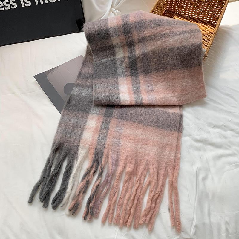 Knitted Scarf Thickened Warm Scarf Women's Winter High-end Warm Scarf Scarf Shawl