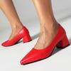 Red Women's Low Heels Dress Pumps Shoes 2025 Fashion Black White Pink Short Heeled Party Wedding Office Shoes Female Big Size 45