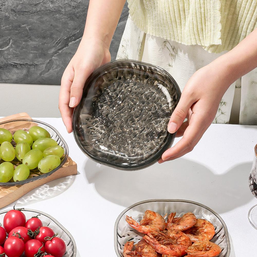 Набор тарелок для закусок в японском стиле, пластиковые разделенные сервировочные тарелки с основанием, тарелки для закусок и десертов для домашней кухни