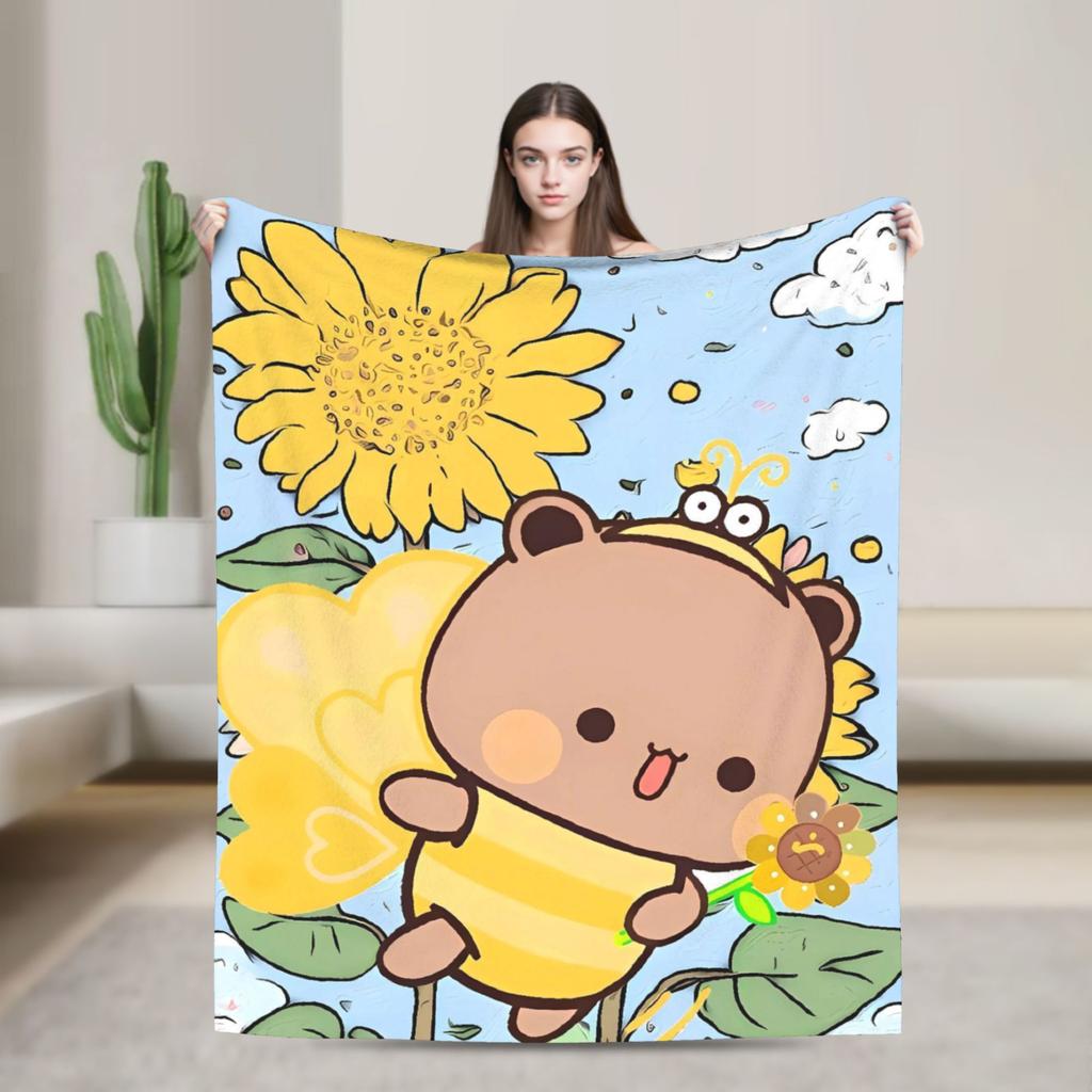 Cute Dudu Christmas Blanket Quality Warm Soft Throw Blanket Winter Camping Outdoor Fluffy Bedspread