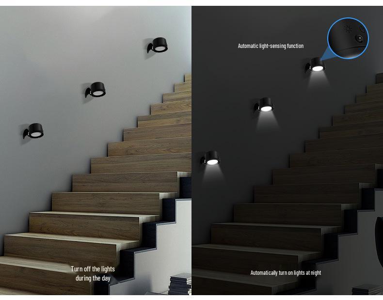 Вращающийся на 360° RGB магнитный настенный светильник с датчиком движения и пультом дистанционного управления