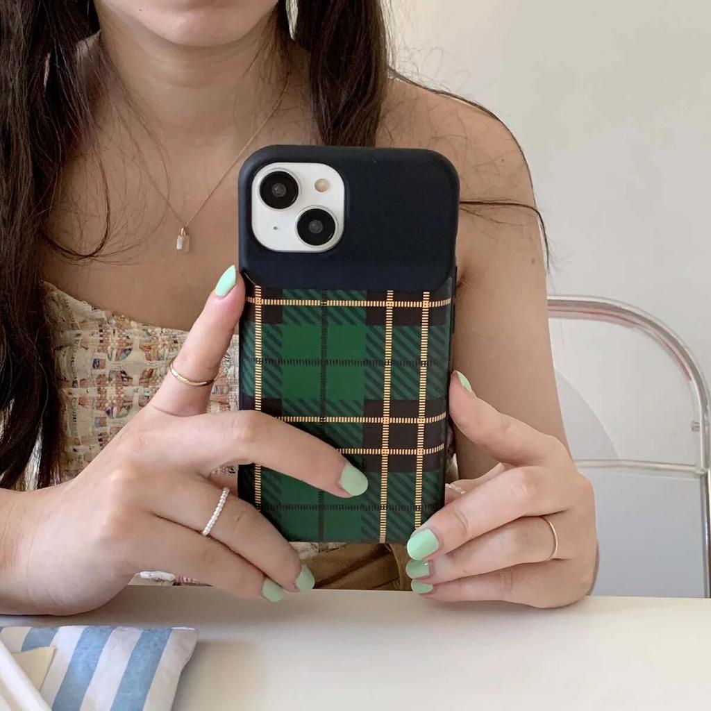 Утолщенная воздушная подушка, мягкий силиконовый зеленый клетчатый чехол для iPhone 14 13 12 11 Pro Max, противоударный чехол для телефона, новый