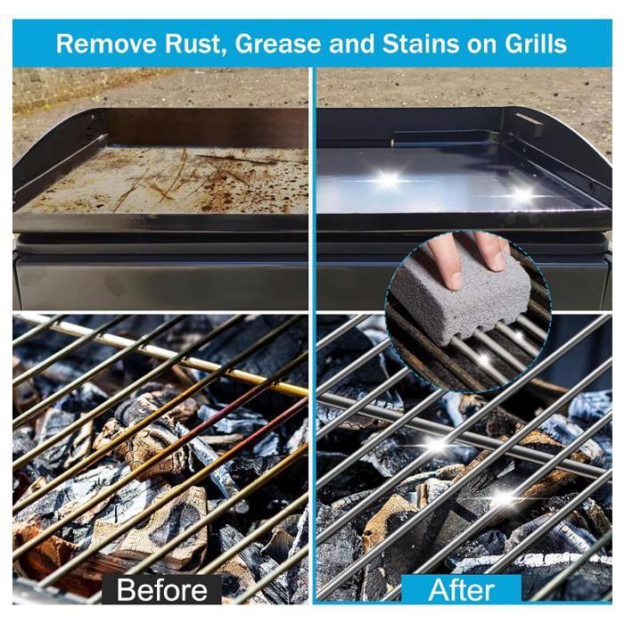 6 Pièces Grill Nettoyage Pierre Réutilisable Blocs Briques de Nettoyage Griller Pierre Nettoyant Ponce pour Nettoyer Barbecue Grills