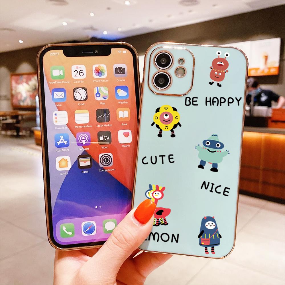 Красочные печатные узоры с квадратным краем корпуса с покрытием корпуса телефона Роскошное покрытие Мягкий чехол для телефона для iPhone Motorola Moto OnePlus Samsung