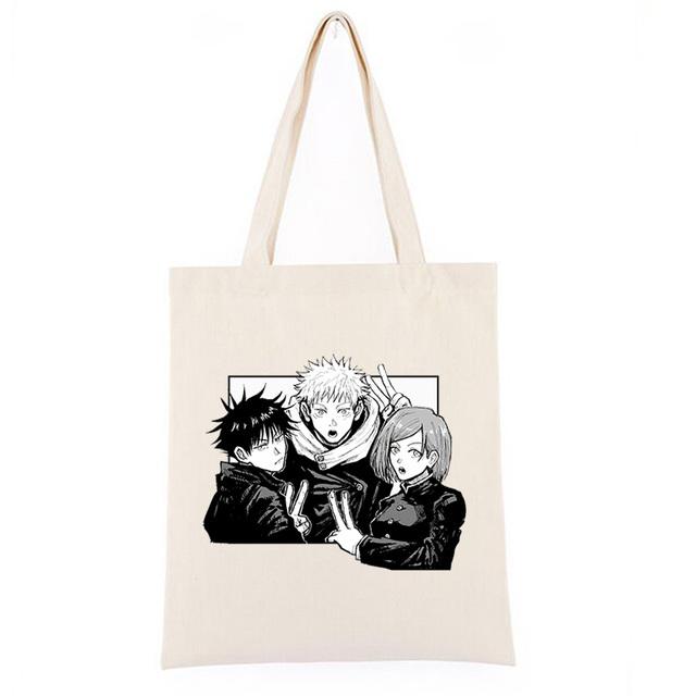 Yuji Itadori Jujutsu Kaisen Women Handbag Cartoon Fashion Canvas Tote Bag Large Brand Shoulder Shopping Bags Korean