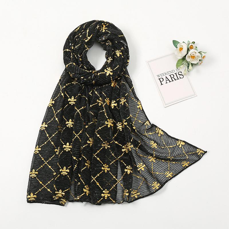 Muslim Chiffon Hijab Scarf Women Long Sequin Fabric Head Wrap For Women Hijabs Scarves Ladies Muslim Veil Jersey Hijabs