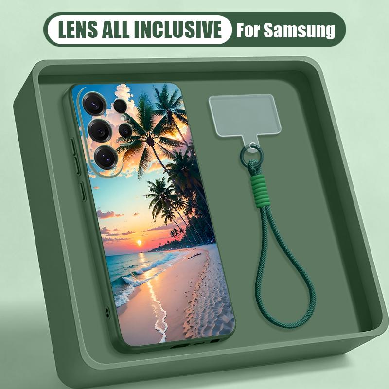 Морской чехол с принтом кокоса для Samsung S26 S25 Ultra S24 S23 FE S22 A15 A16 A17 A35 A36 A37 A54 A55 A56 A57 5G Гибридный магнитный матовый чехол