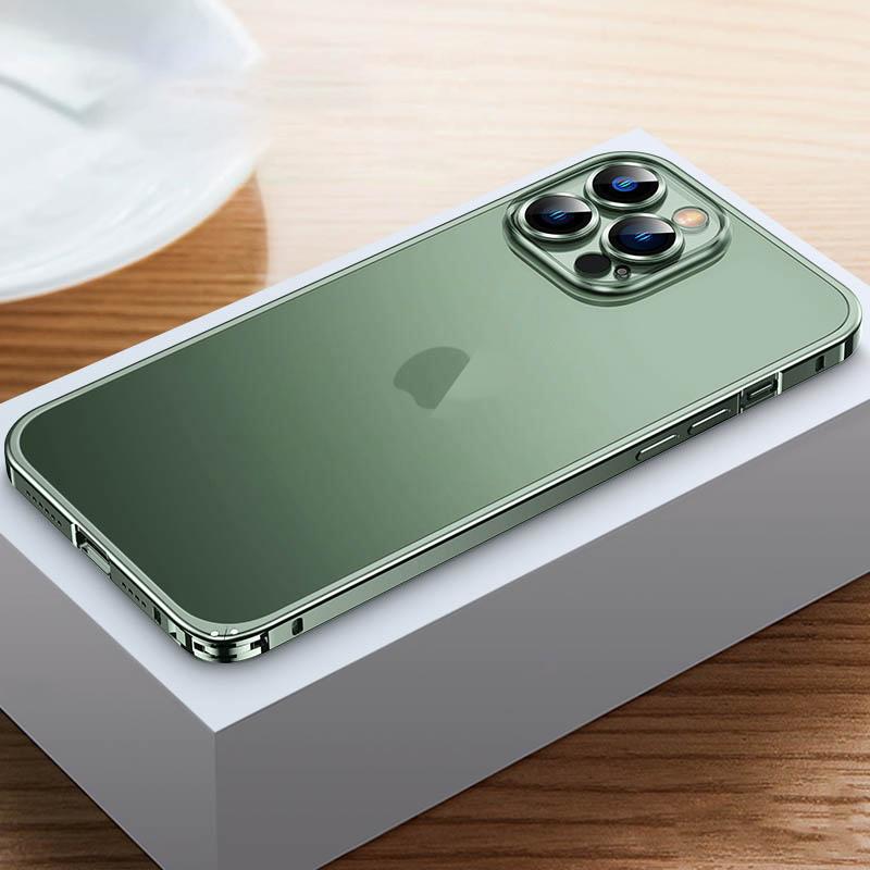 Магнитный чехол для телефона из авиационного алюминиевого сплава для iPhone 14 13 12 Pro Max с металлическим каркасом, матовый полупрозрачный чехол с пряжкой бегемота