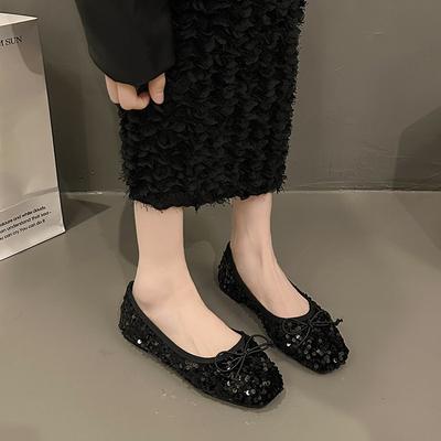 Весенняя и летняя обувь больших размеров, удобная обувь на плоской подошве с пайетками, женская обувь