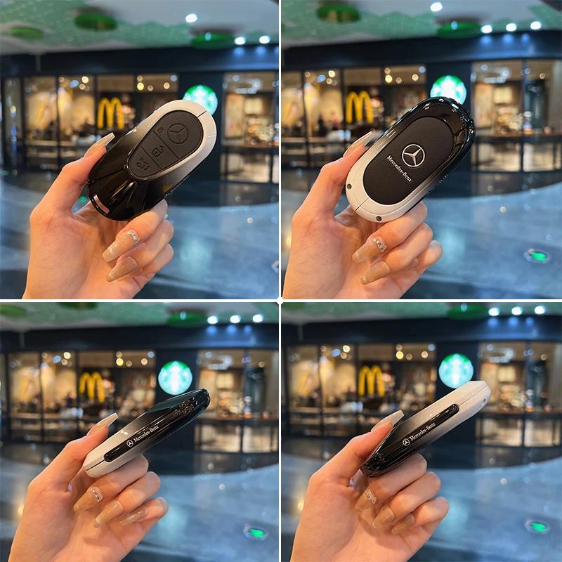 ULA5 Suede Car Key Case Cover Protector Shell For Mercedes Benz C CLE E GLC S Class W206 X254 W214 W223 Remote Fob Shell Case