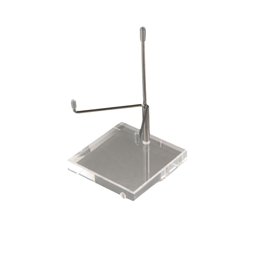 Round/Square Base Metal Arms Crystal Holder Soft Rubber Case Rock Collectibles Shelf Museum