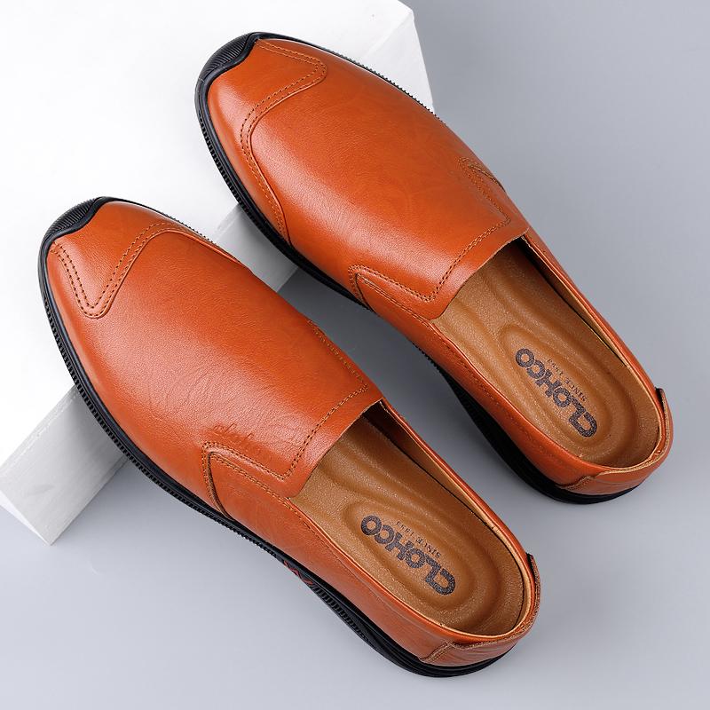 Новейшие мужские мокасины из натуральной кожи, мужские туфли без застежек, мужская обувь для вождения, повседневная модная дышащая обувь класса люкс