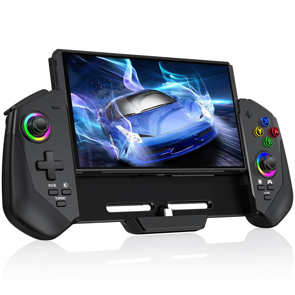 Switch Controller RGB Light Portable Mode Controller for Switch Grip Controller Program Editing Function Equipped with Gyro Sensor Vibration Rapid