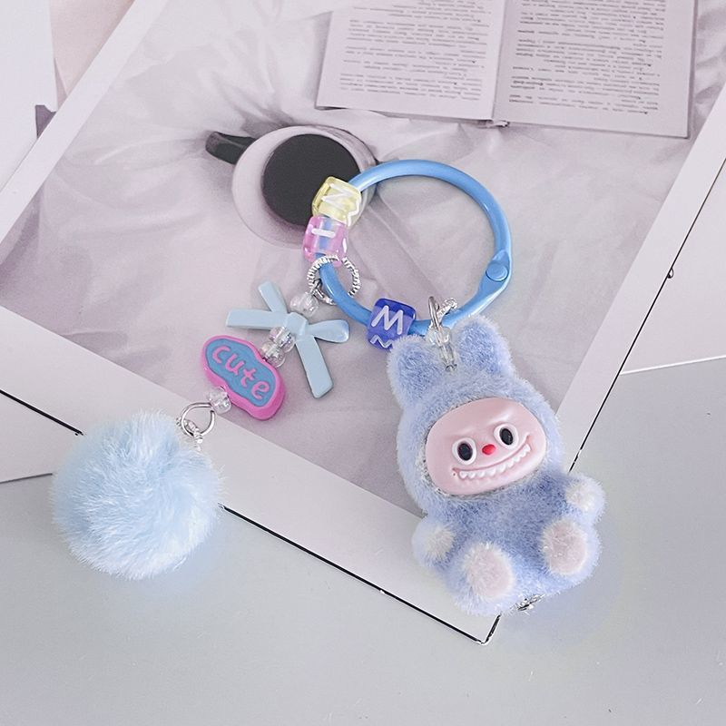Mini Labubu Furball Backpack Mobile Pendant Cute Keychain Gift