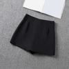 Women Mini Skirt High Waist Side Split Design Solid Color Short Skirt A-Line Design Skort