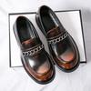 Fashion Retro Round Toe College Style Mens Fashion Slip-On Loafers Business Shoes Luxury Goods Formal Dress Shoes Gentleman Party Shoes