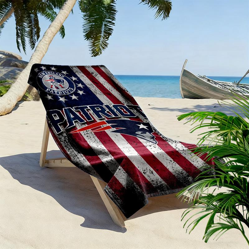 Пляжное полотенце с принтом New England Patriots, большое, мягкое, быстросохнущее, для пляжа, кемпинга, плавания